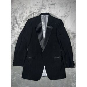 Vintage Christian Dior Tuxedo Blazer Size 40S Lined Black Jazz Academia Preppy